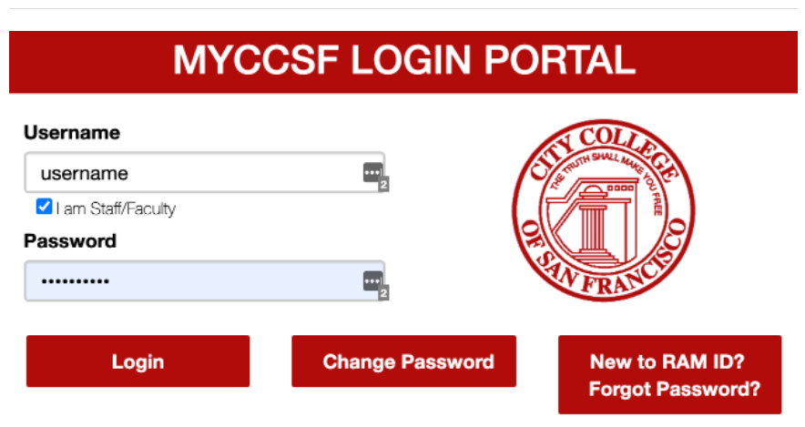 MyCCSF Login Portal
