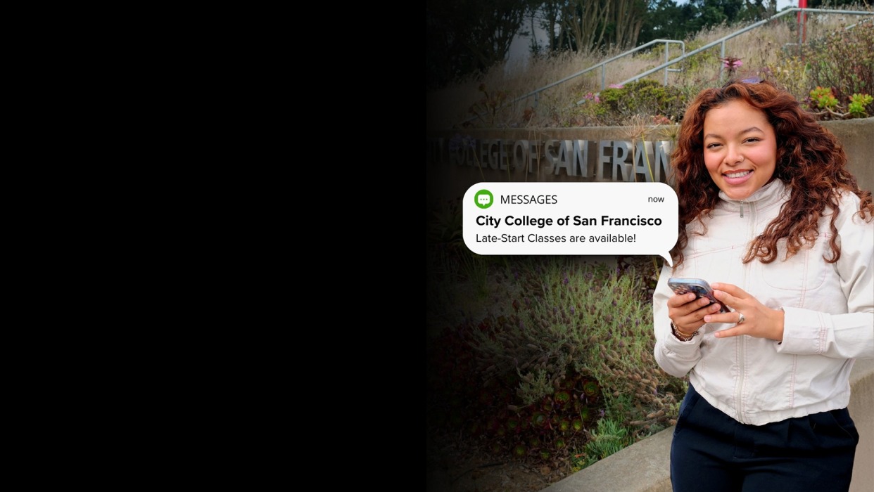 Student holding phone